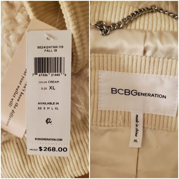 NEW BCBGeneration Zip Front Faux Fur Jacket sz XL - Picture 7 of 8